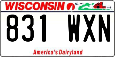 WI license plate 831WXN