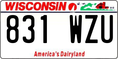WI license plate 831WZU