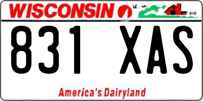 WI license plate 831XAS