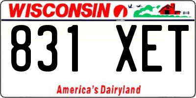 WI license plate 831XET