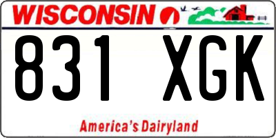 WI license plate 831XGK