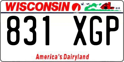 WI license plate 831XGP