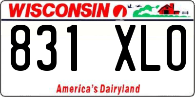 WI license plate 831XLO
