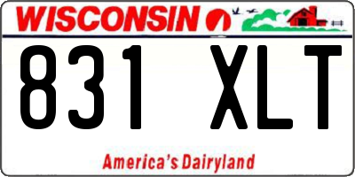 WI license plate 831XLT