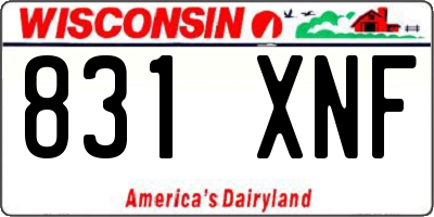 WI license plate 831XNF