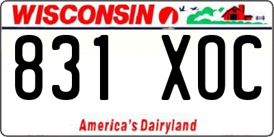 WI license plate 831XOC