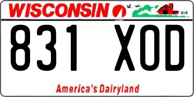 WI license plate 831XOD