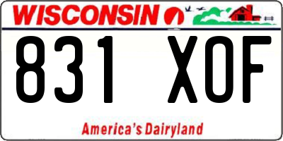 WI license plate 831XOF