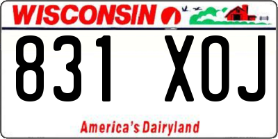 WI license plate 831XOJ