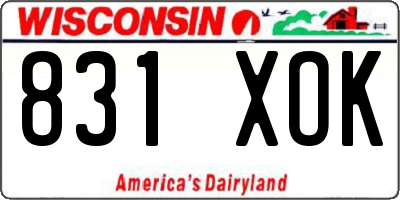 WI license plate 831XOK