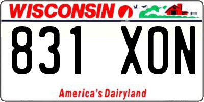 WI license plate 831XON