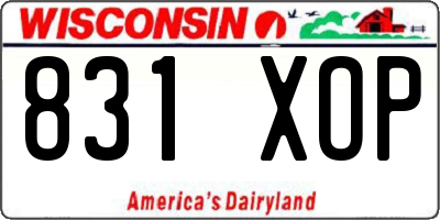 WI license plate 831XOP
