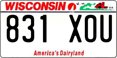 WI license plate 831XOU