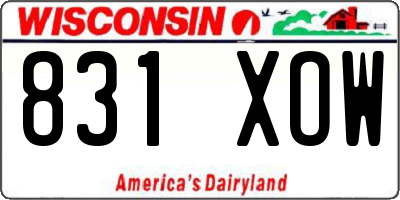 WI license plate 831XOW