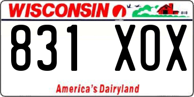 WI license plate 831XOX
