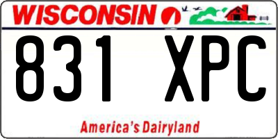 WI license plate 831XPC