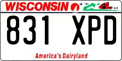 WI license plate 831XPD