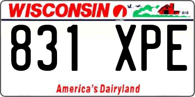 WI license plate 831XPE