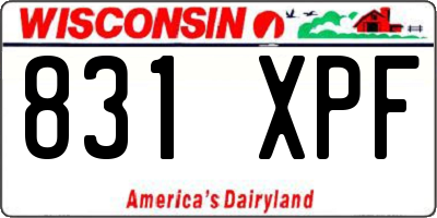 WI license plate 831XPF