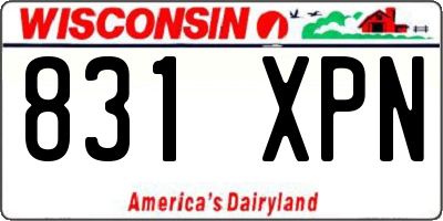 WI license plate 831XPN