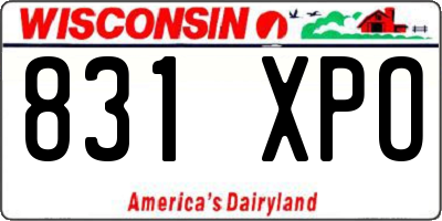 WI license plate 831XPO