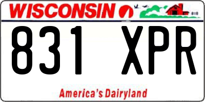 WI license plate 831XPR