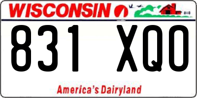WI license plate 831XQO