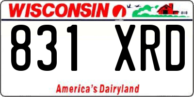 WI license plate 831XRD