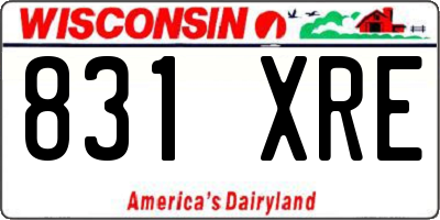 WI license plate 831XRE