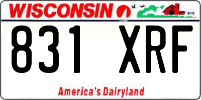 WI license plate 831XRF