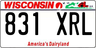 WI license plate 831XRL