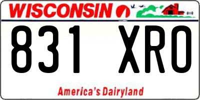 WI license plate 831XRO