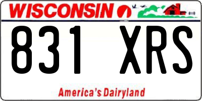 WI license plate 831XRS
