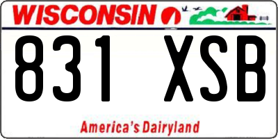 WI license plate 831XSB