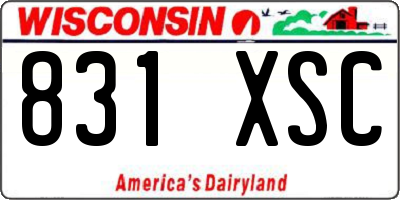 WI license plate 831XSC