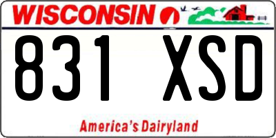 WI license plate 831XSD