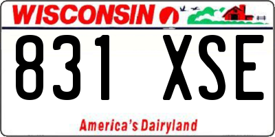 WI license plate 831XSE