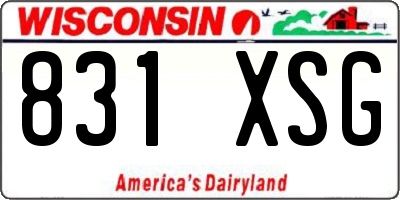 WI license plate 831XSG