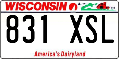 WI license plate 831XSL