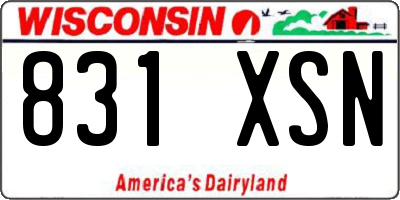 WI license plate 831XSN