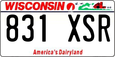 WI license plate 831XSR