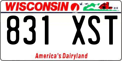 WI license plate 831XST