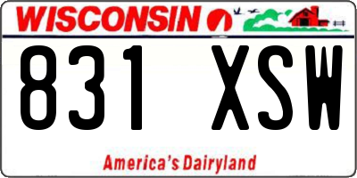 WI license plate 831XSW