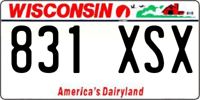 WI license plate 831XSX