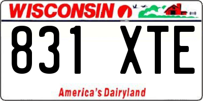 WI license plate 831XTE