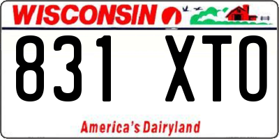 WI license plate 831XTO