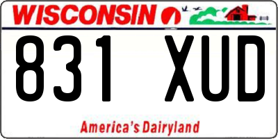 WI license plate 831XUD