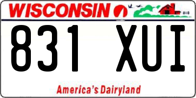 WI license plate 831XUI