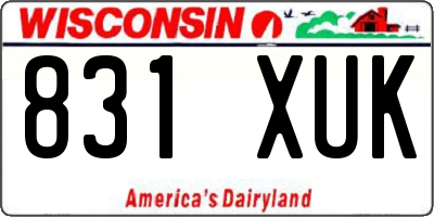 WI license plate 831XUK
