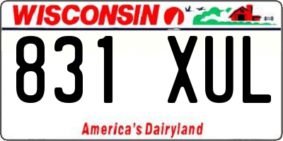 WI license plate 831XUL